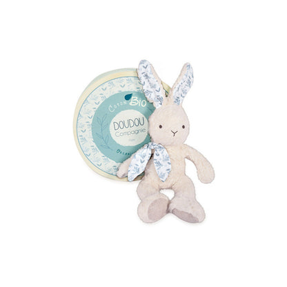 Doudou et Compagnie - Lapin peluche beige en coton Bio 25 cm
