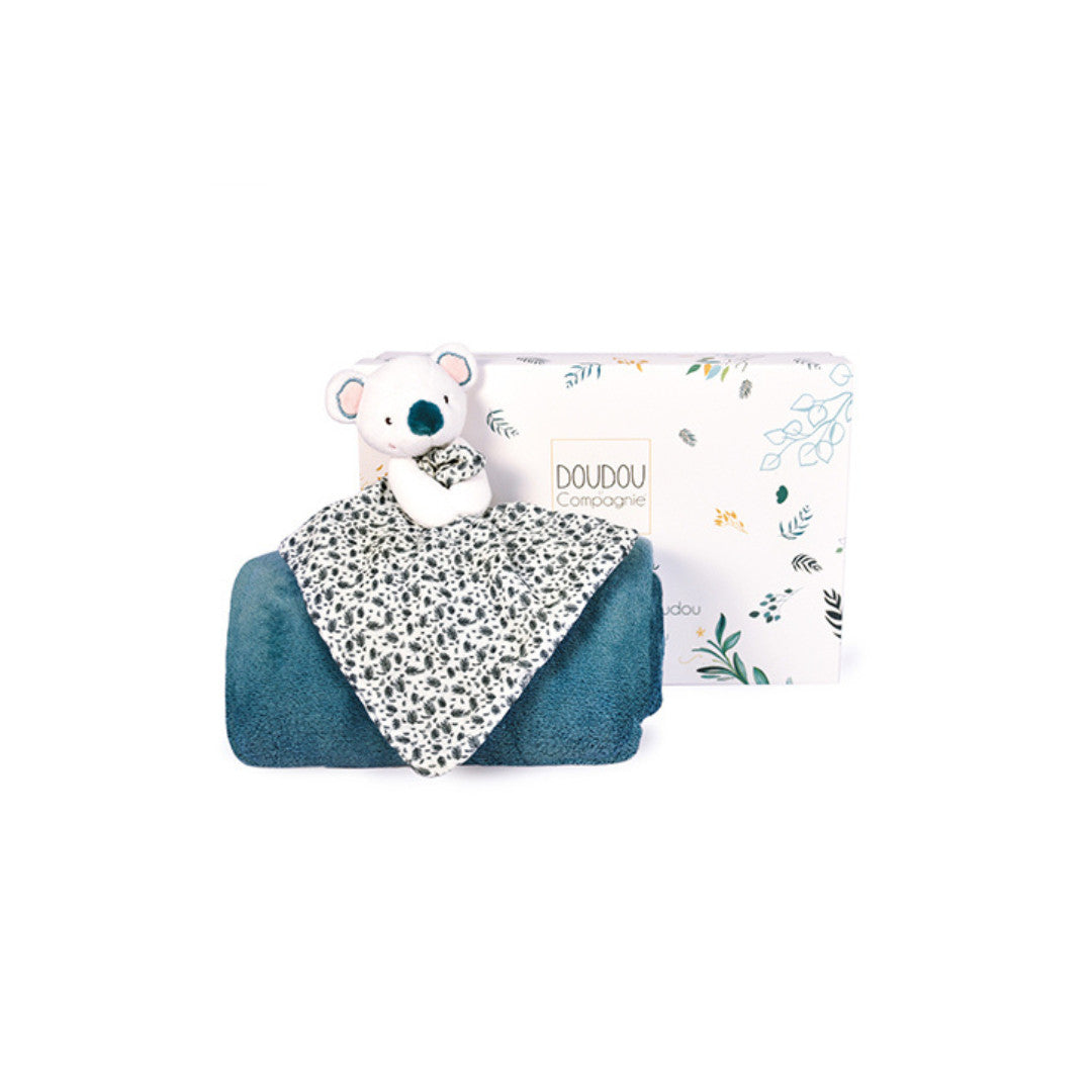 Doudou et Compagnie - Coffret cadeau plaid et Doudou Yoca le koala - 70 x 100 cm