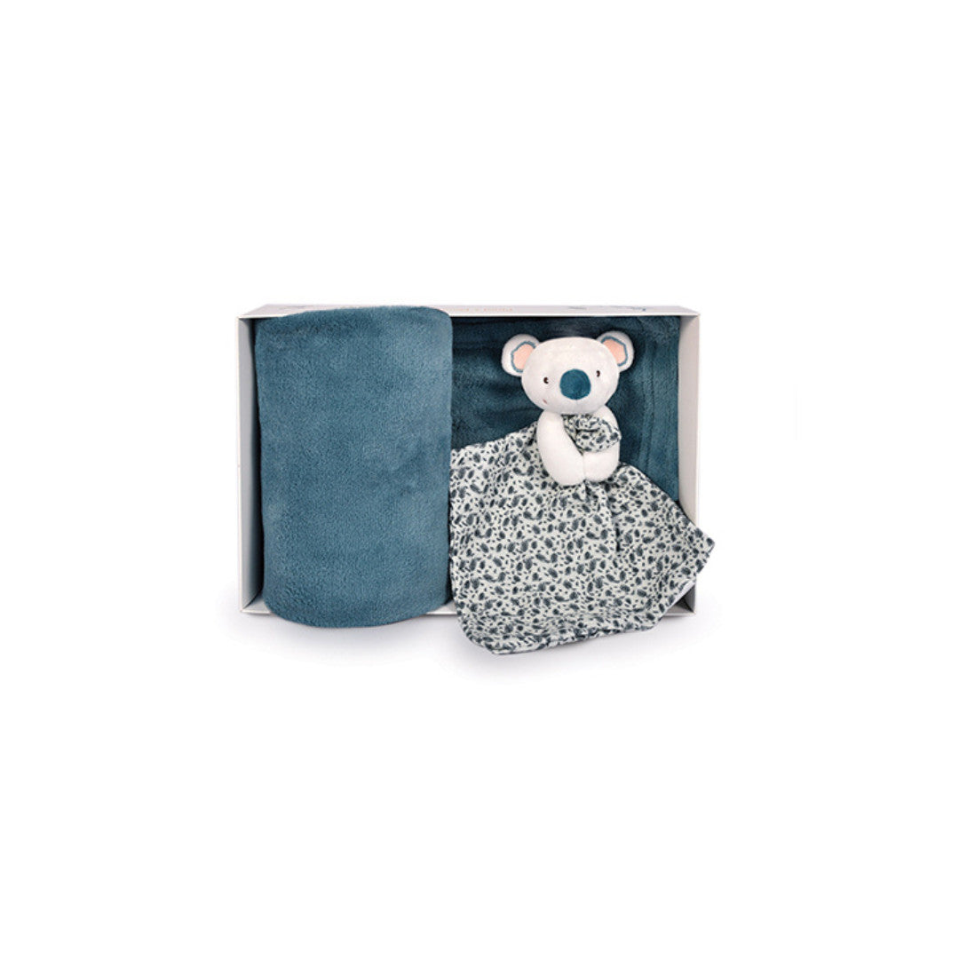 Doudou et Compagnie - Coffret cadeau plaid et Doudou Yoca le koala - 70 x 100 cm