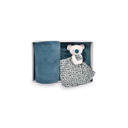 Doudou et Compagnie - Coffret cadeau plaid et Doudou Yoca le koala - 70 x 100 cm