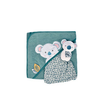 Doudou et Compagnie - Coffret cadeau cape de bain et Doudou Yoca le koala - 80 x 80 cm