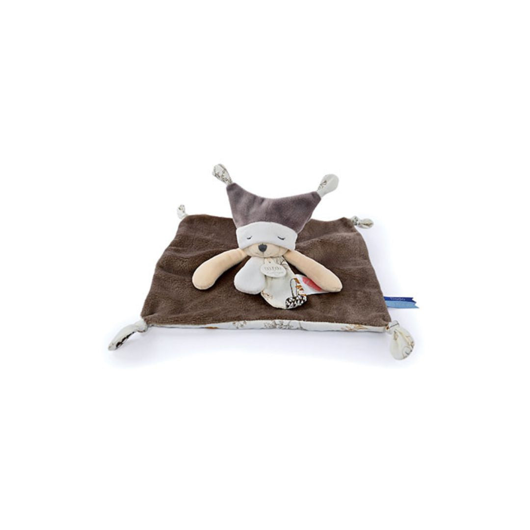 Doudou et Compagnie - Doudou plat Ours 3 histoires - Marron