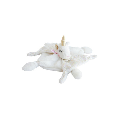 Doudou et Compagnie - Doudou plat Licorne blanche - 22 cm