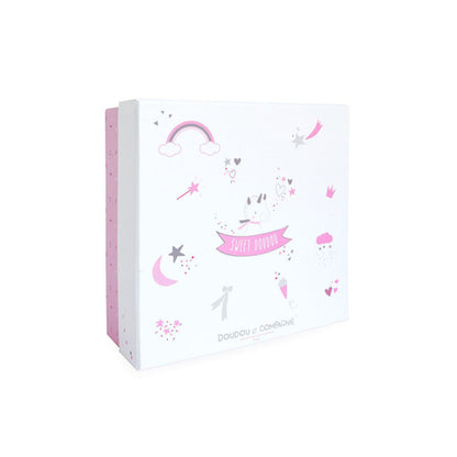 Doudou et Compagnie - Doudou plat Licorne blanche - 22 cm