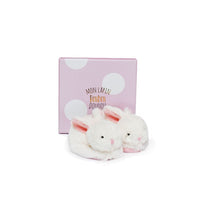 Doudou et Compagnie - Coffret cadeau naissance chaussons lapin rose avec hochet - 0/6 mois
