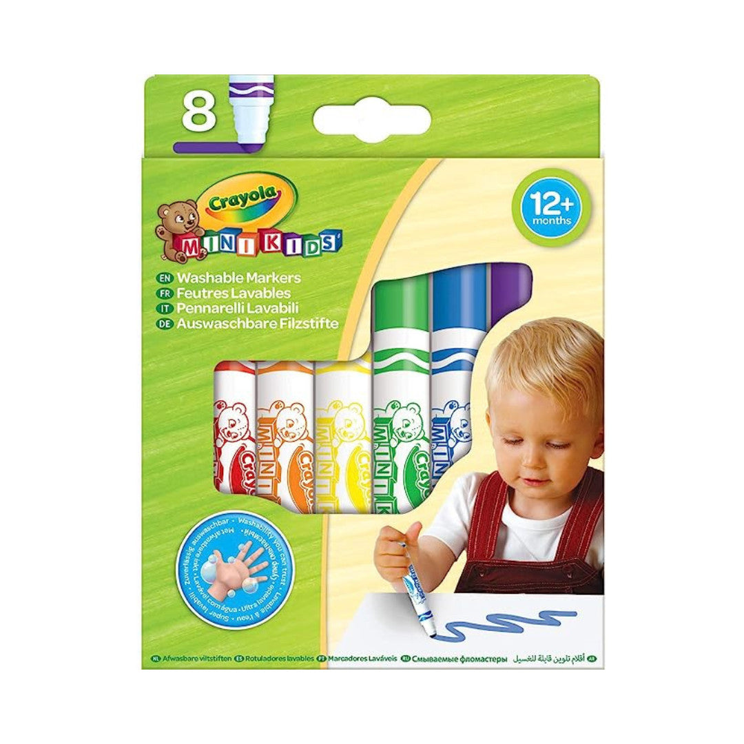 Crayola - 8 Feutres lavables Mini Kids - Dessin et peinture