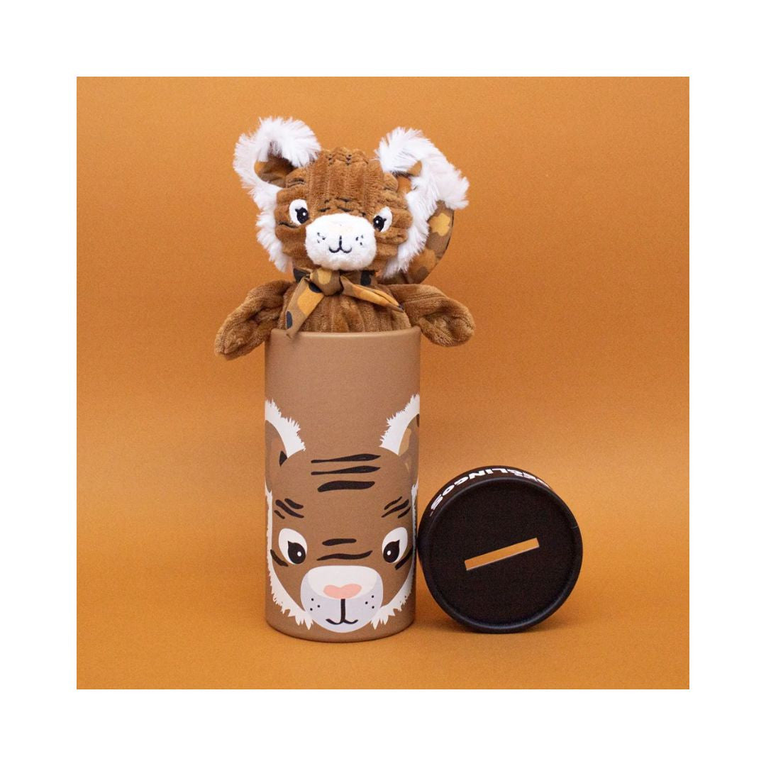 Les Déglingos – Peluche avec boîte cadeau Petit Simply Speculos le tigre