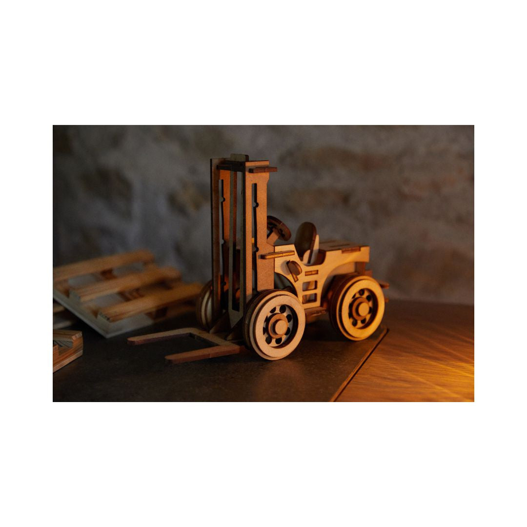 Agent paper - Chariot élévateur en bois - BOIS - maquette engin en bois a construire - decoration