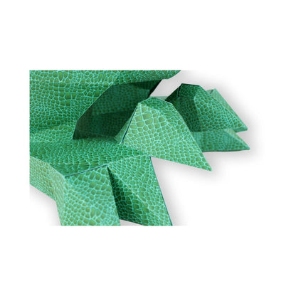 Agent paper - Petit dino en papier - Vert et rouge - Origami animaux 3D - Facile
