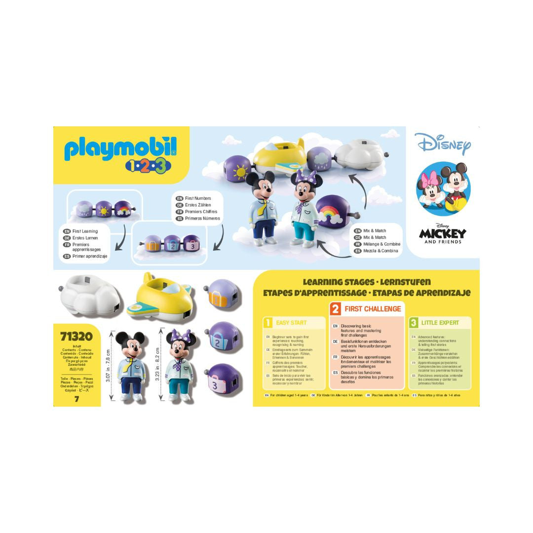 Playmobil - 71320 - Train des nuages de Mickey et Minnie, jouet d'éveil -à partir de 12 mois - PLAYMOBIL 1.2.3 - Disney