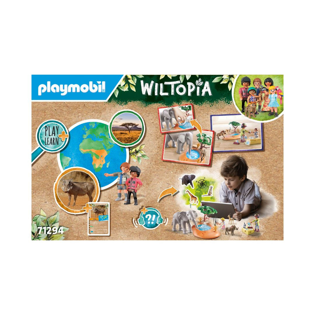Playmobil - 71294 - Explorateurs avec animaux de la savane - 80% de matériaux recyclés - Animaux & Nature - Wiltopia