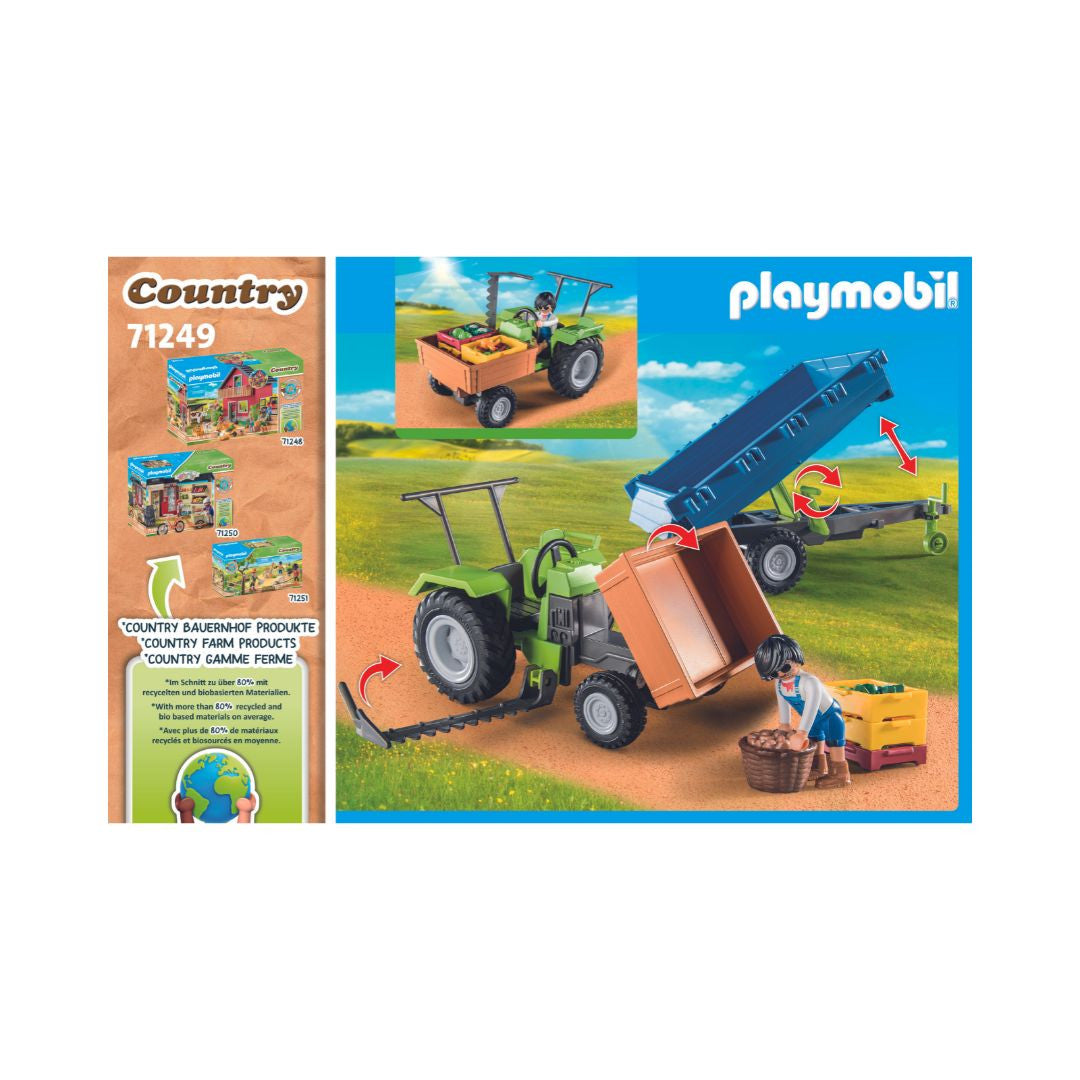 Playmobil - 71249 - Tracteur avec remorque - Le club d'équitation - Animaux & Nature - Country - La vie à la ferme