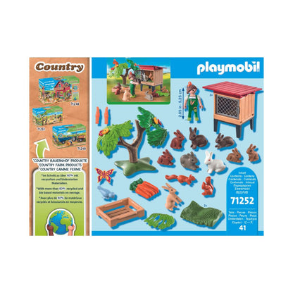 Playmobil - 71252 - Enfant avec enclos et lapins - La gamme petite ferme - Animaux & Nature - Country - La vie à la ferme