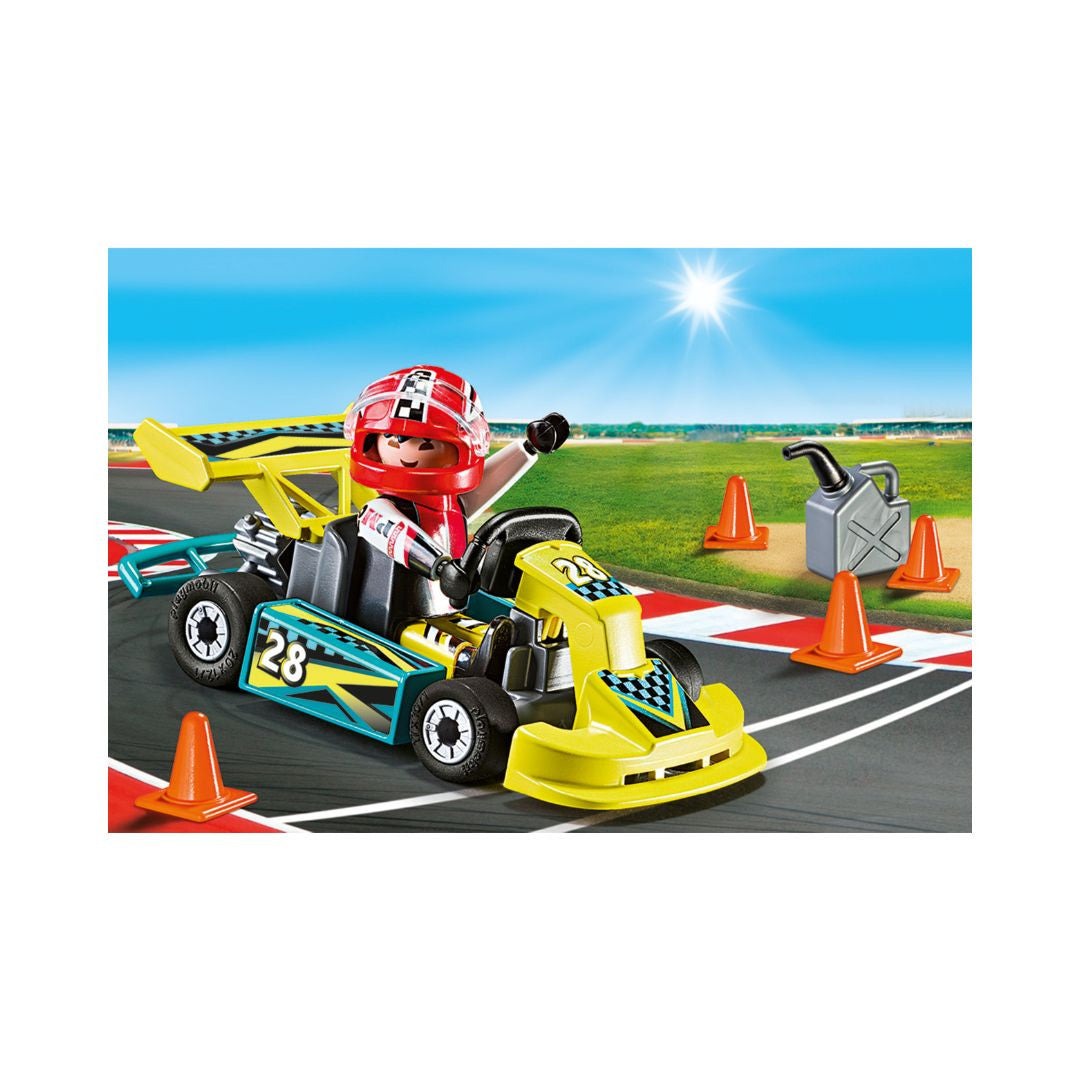 Playmobil - 9322 - Valisette Pilote de karting - Ville & Métiers - Famous Cars