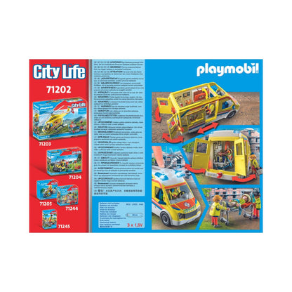 Playmobil - 70455 - Ambulance avec effets lumineux et sonore - Ville & Métiers - City Life - Les secouristes