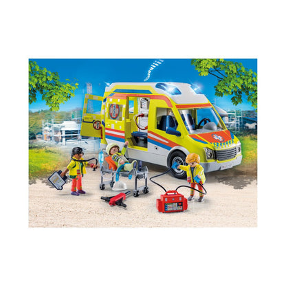 Playmobil - 70455 - Ambulance avec effets lumineux et sonore - Ville & Métiers - City Life - Les secouristes