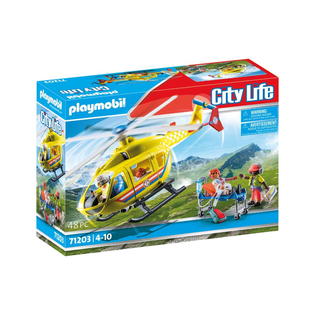 Playmobil - 71203 - Hélicoptère de secours - Ville & Métiers - City Life - Les secouristes