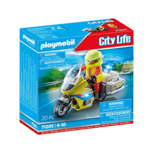 Playmobil - 71205 - Urgentiste avec moto et effet lumineux - Ville & Métiers - City Life - Les secouristes