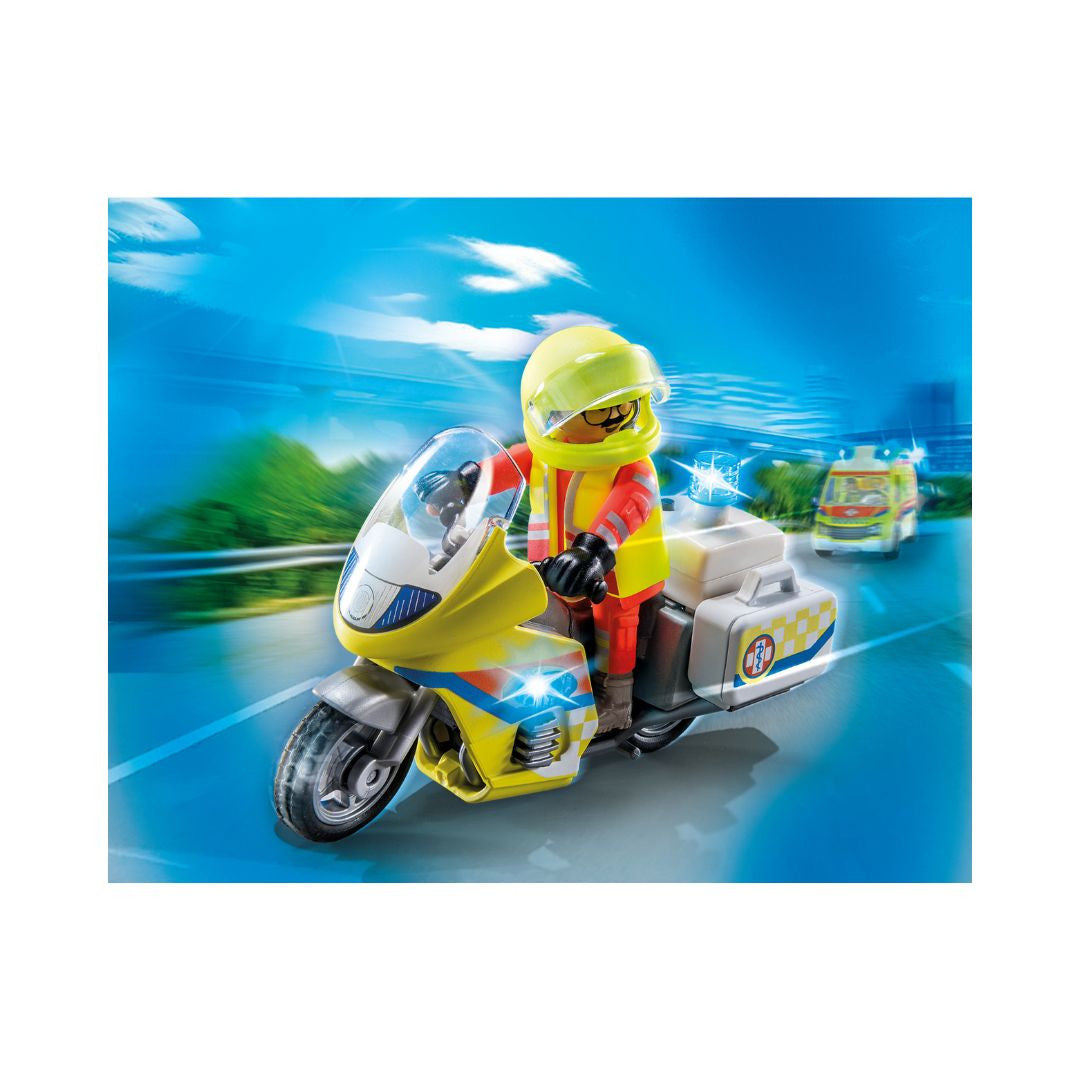 Playmobil - 71205 - Urgentiste avec moto et effet lumineux - Ville & Métiers - City Life - Les secouristes