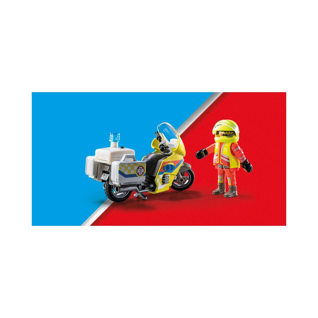 Playmobil - 71205 - Urgentiste avec moto et effet lumineux - Ville & Métiers - City Life - Les secouristes