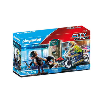 Playmobil - 70572 - Police Policier avec moto et voleur - Ville & Métiers - City Life - Les policiers