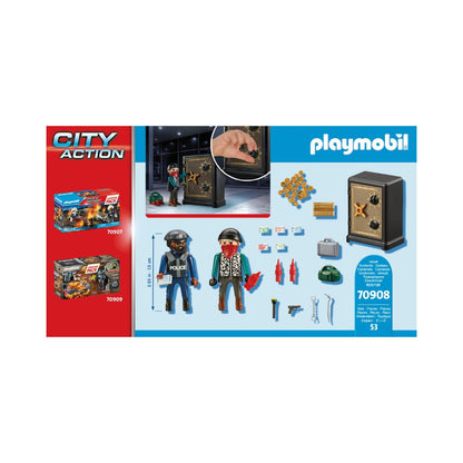 Playmobil - 70908 - Starter Pack Policier cambrioleur de coffre-fort - Ville & Métiers - City Life - Les policiers