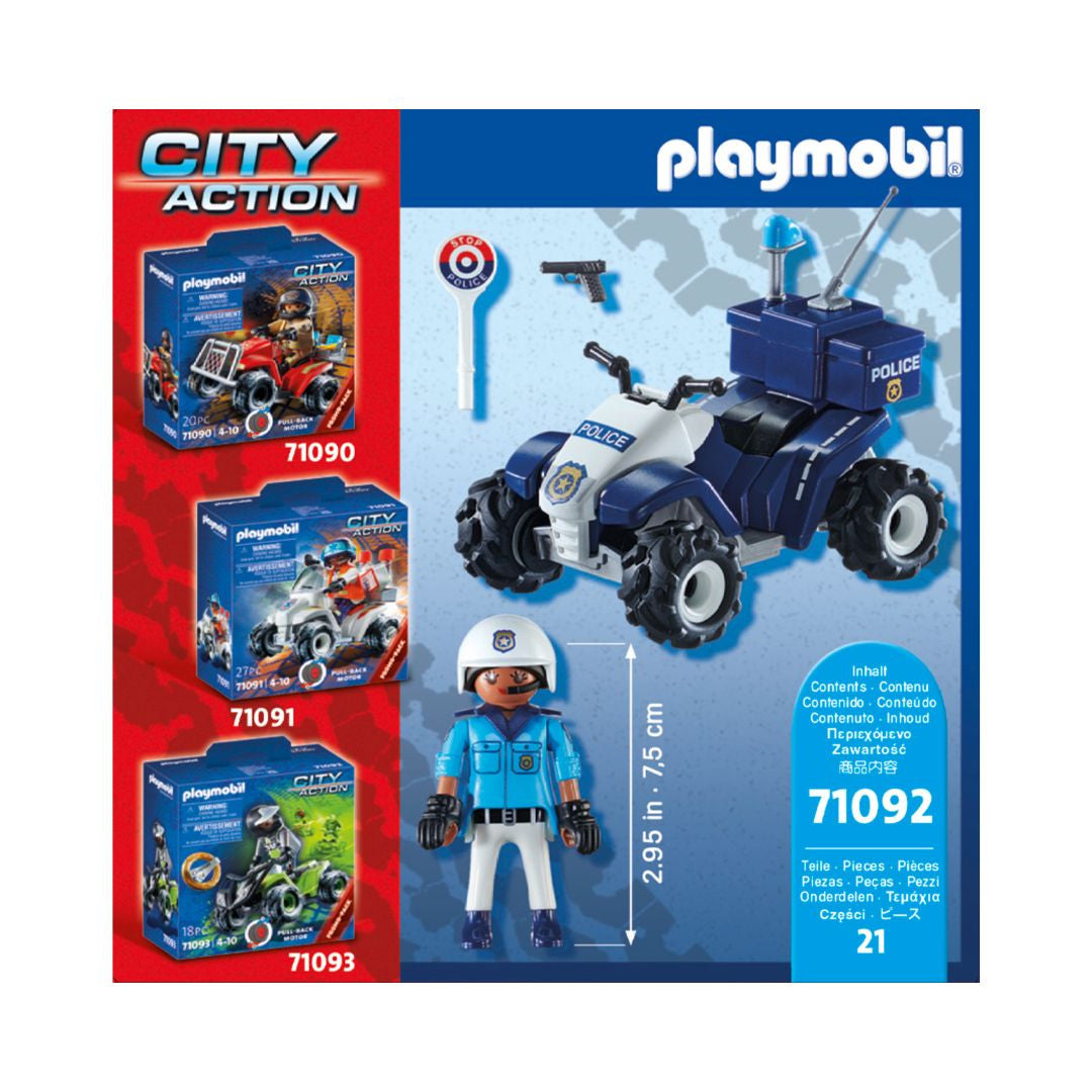 Playmobil - 71092 - Policier et quad - Ville & Métiers - City Life - Les policiers