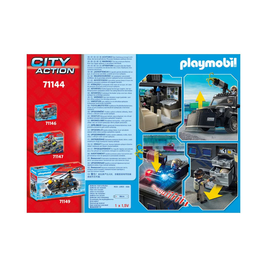 Playmobil - 71144 - Véhicule d'intervention des forces spéciales - Ville & Métiers - City Life - Les policiers