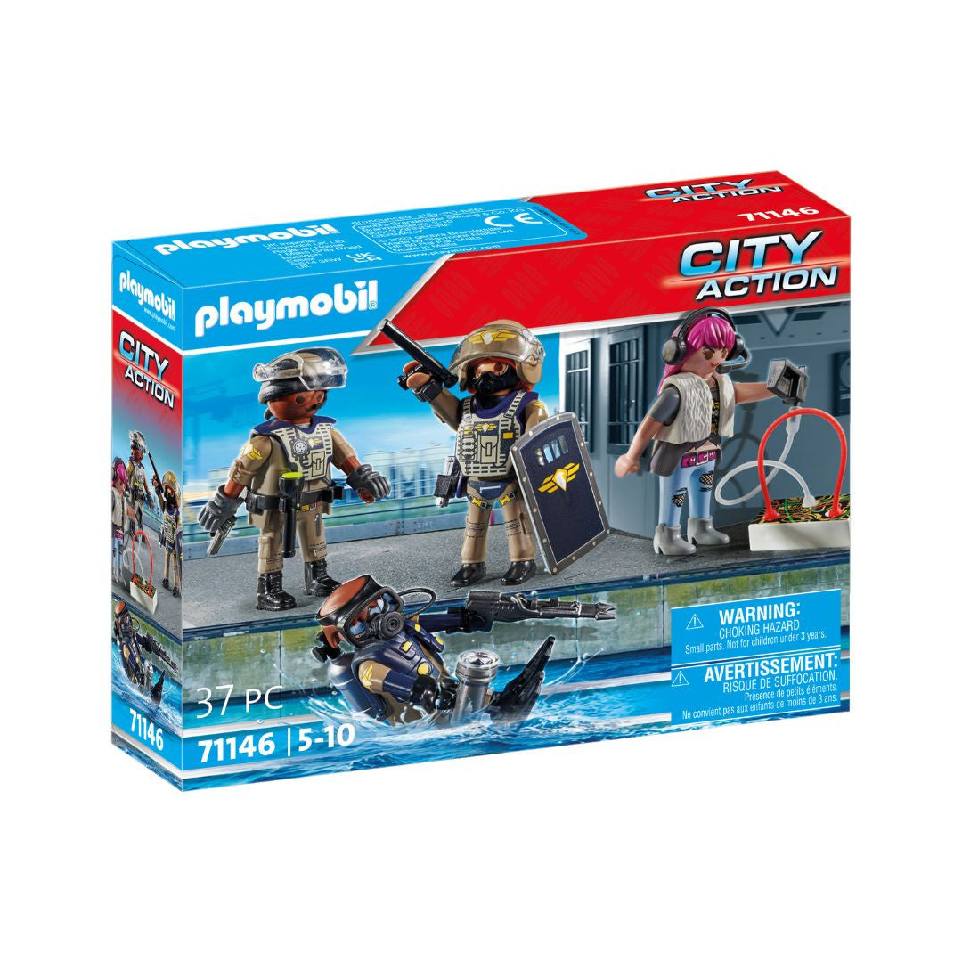 Playmobil - 71146 - Equipe des forces spéciales avec bandit - Ville & Métiers - City Life - Les policiers