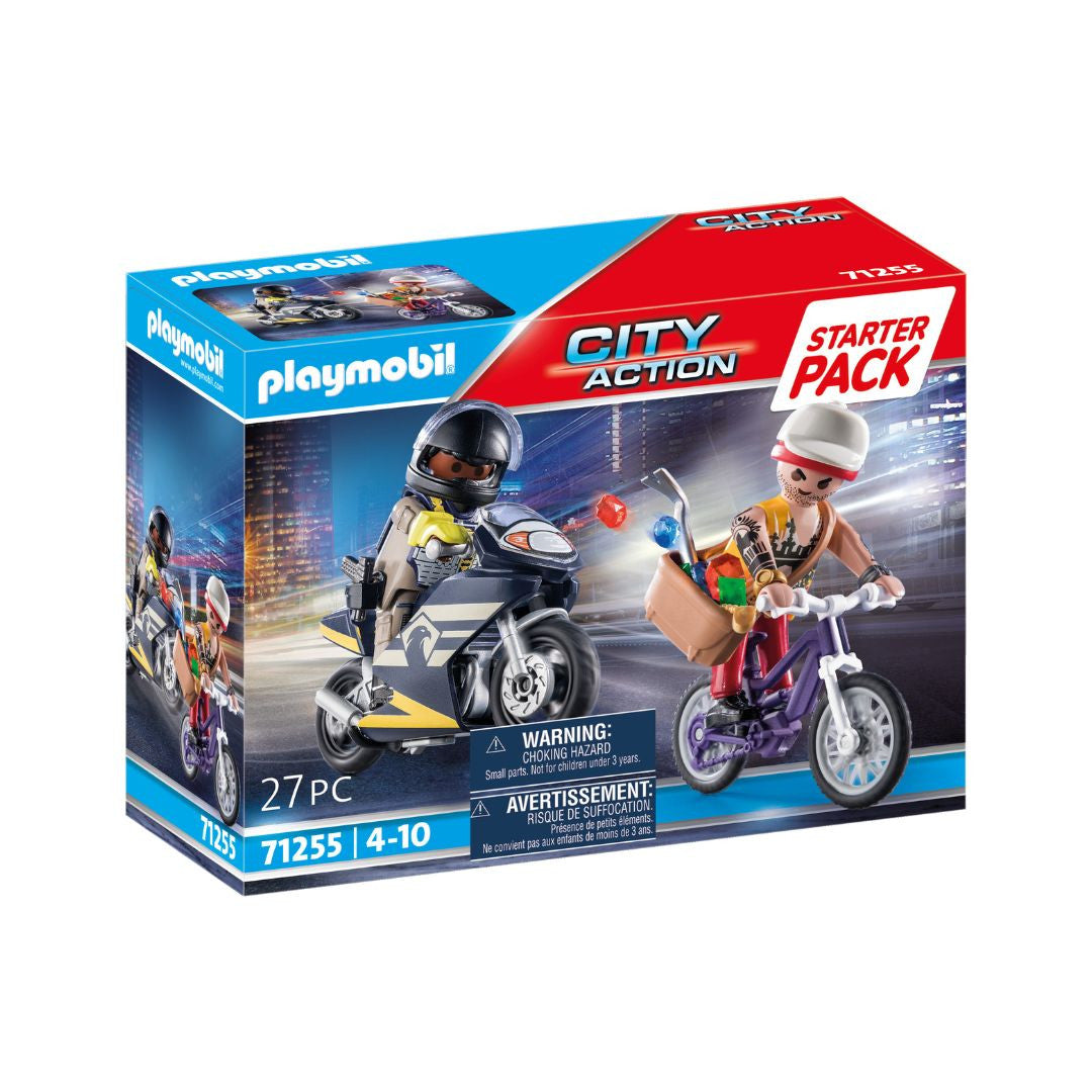 Playmobil - 71255 - Starter Pack Agent et voleur - Ville & Métiers - City Life - Les policiers
