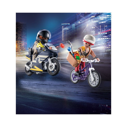 Playmobil - 71255 - Starter Pack Agent et voleur - Ville & Métiers - City Life - Les policiers