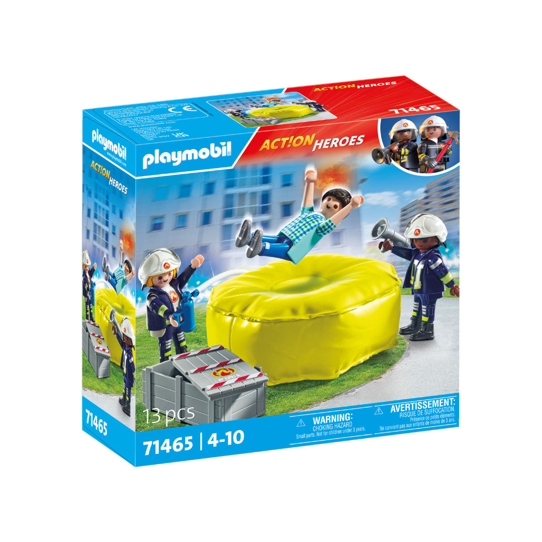 Playmobil - 71465 - Pompiers avec coussin de sauvetage - Ville & Métiers - Les pompiers