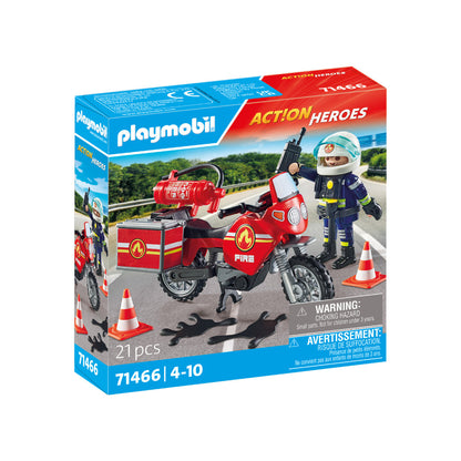 Playmobil - 71466 - Pompier et moto - Ville & Métiers - Les pompiers