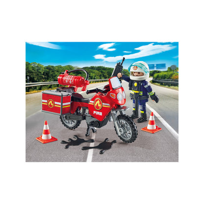 Playmobil - 71466 - Pompier et moto - Ville & Métiers - Les pompiers