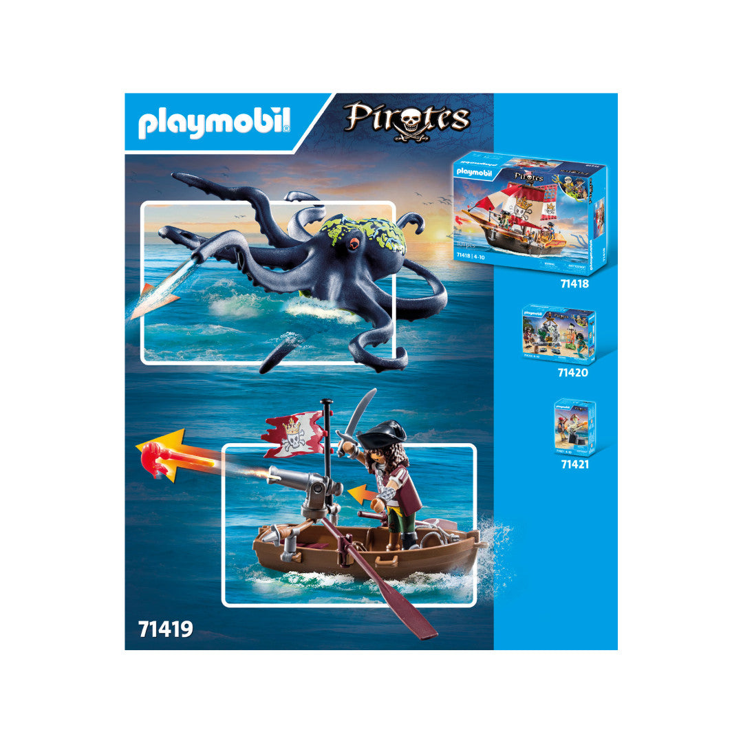 Playmobil - 71419 - Pirate avec pieuvre géante - Histoire & Imaginaire - Les pirates