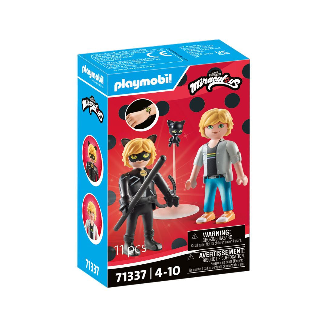 Playmobil - 71337 - Miraculous : Adrien & Chat Noir - Histoire & Imaginaire - Miraculous