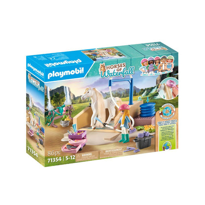 Playmobil - 71354 - Isabella & Lioness aire de lavage - Animaux & Nature - Le club d'équitation