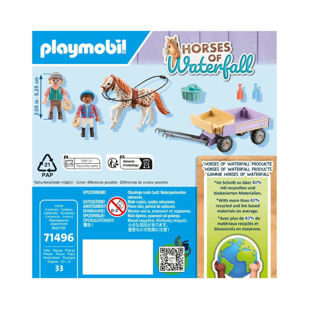 Playmobil - 71496 - Enfants avec calèche et poney - Animaux & Nature - Le poney club