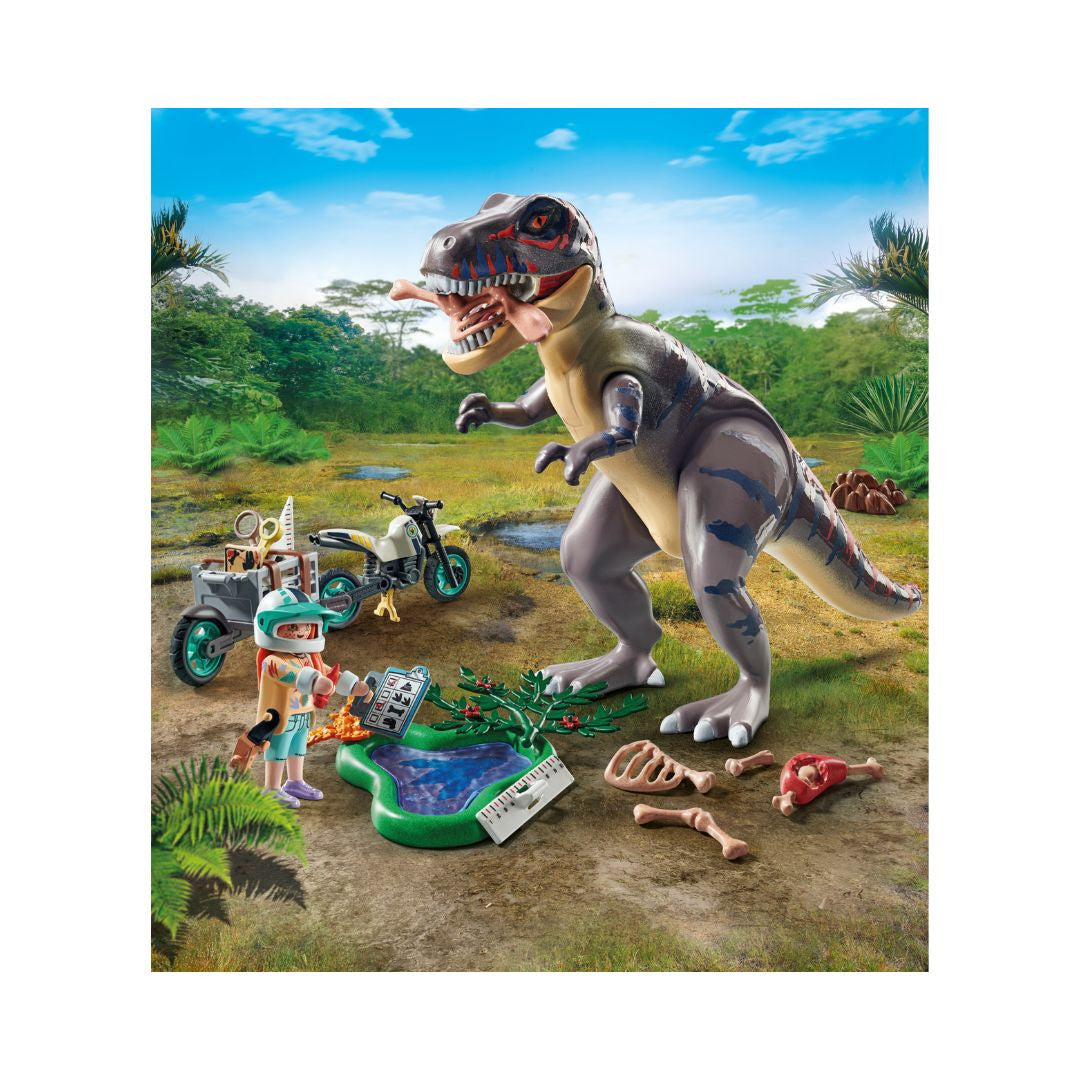 Playmobil - 71524 - Explorateur avec moto et tyrannosaure - Animaux & Nature - Les dinosaures