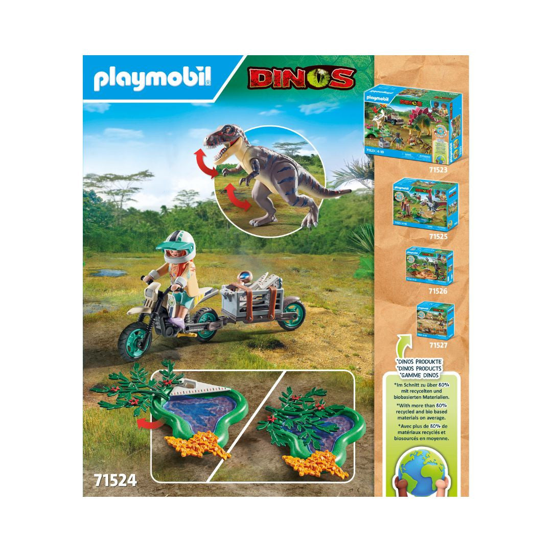 Playmobil - 71524 - Explorateur avec moto et tyrannosaure - Animaux & Nature - Les dinosaures
