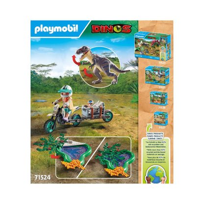 Playmobil - 71524 - Explorateur avec moto et tyrannosaure - Animaux & Nature - Les dinosaures
