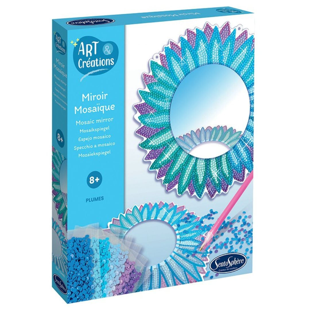 Sentosphère - Miroir Mosaïque Plumes à Diamanter