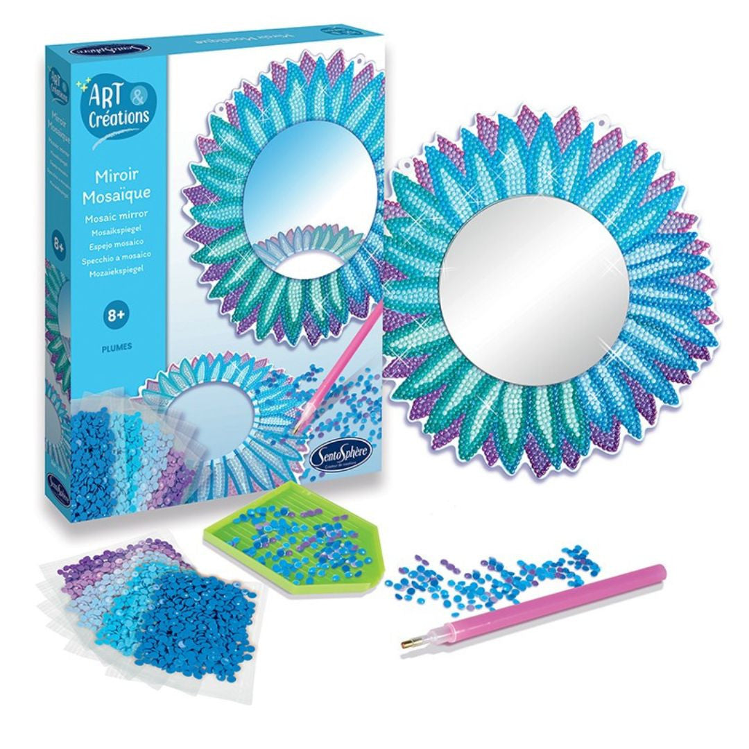Sentosphère - Miroir Mosaïque Plumes à Diamanter