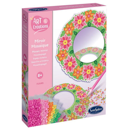 Sentosphère - Miroir Mosaïque Fleurs à Diamanter