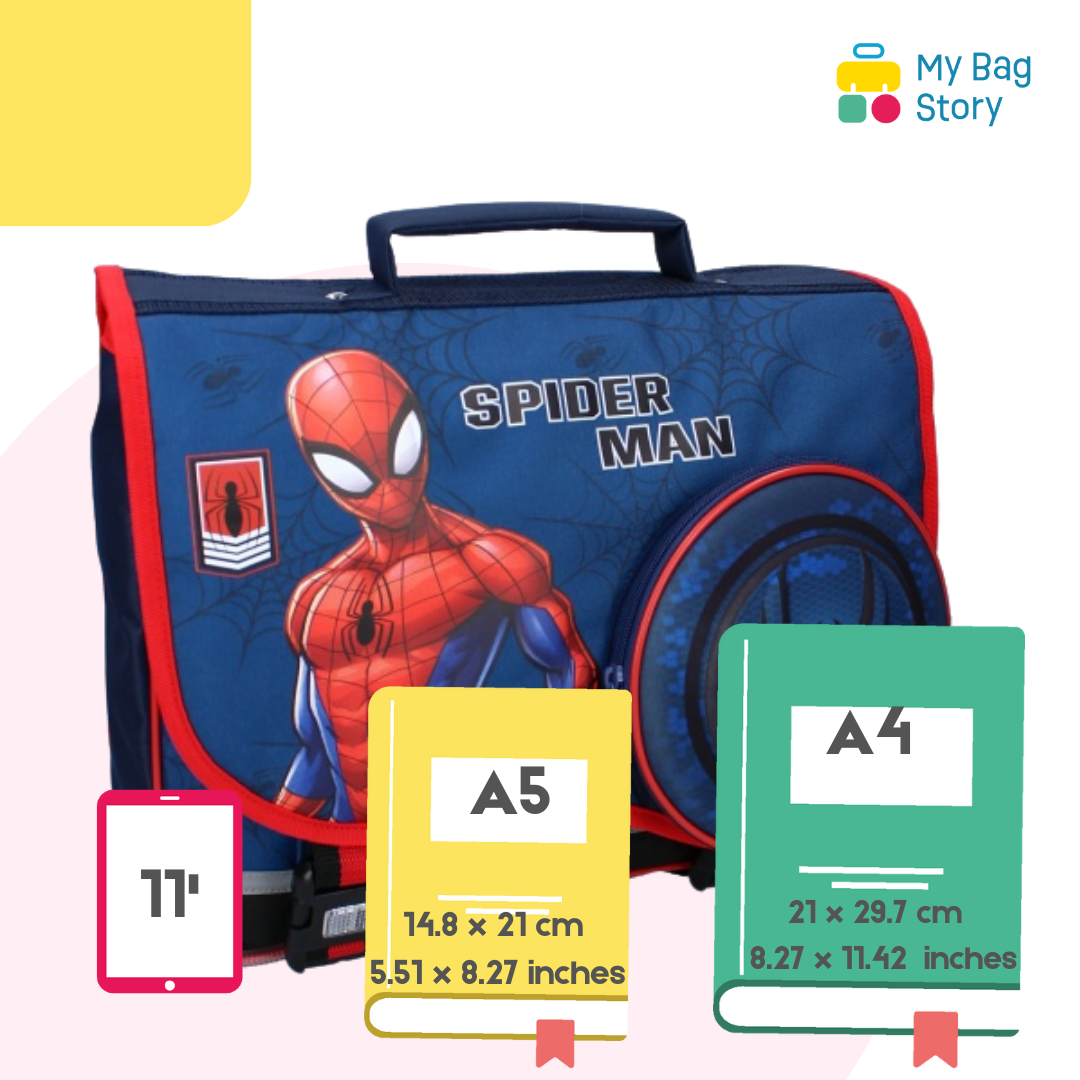 Mybagstory - Cartable Spiderman Bleu foncé Rouge