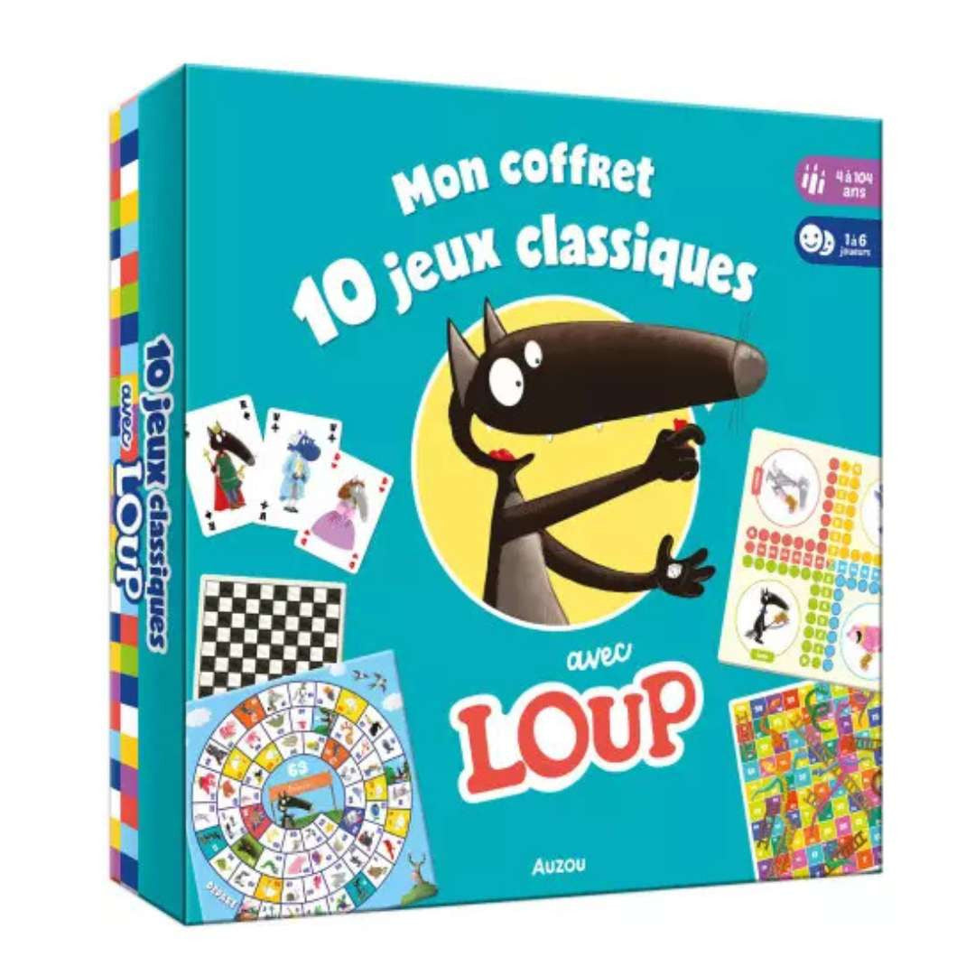 Auzou - Mon coffret 10 jeux classiques avec loup