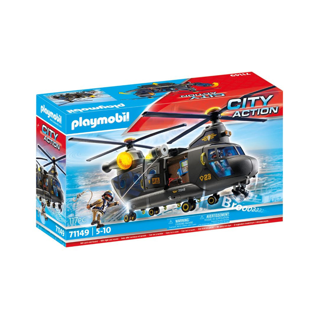 Playmobil - 71149 - Hélicoptère de transport des forces spéciales - Ville & Métiers - City Life - Les policiers