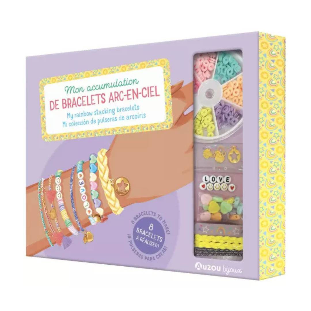 Auzou - Ma boîte à bijoux - Mon accumulation de bracelets arc-en-ciel
