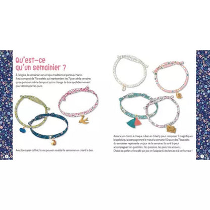 Auzou - Ma boîte à bijoux - Mon semainier de 7 bracelets en liberty