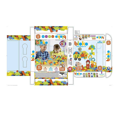 Bloko : Coffret 50 Bloko avec 2 figurines - Le petit chaperon rouge et le loup